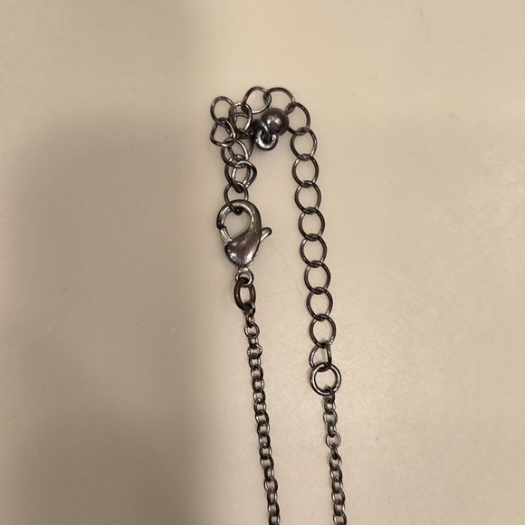 Necklace with Rhinestone Serpentine Pendant 22" Adj Silver Tone Chain - Picture 4 of 12